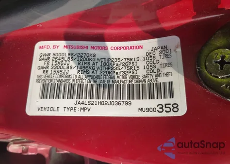 2002 Mitsubishi Montero Sport Es/Ls from USA, damaged, VIN JA4LS21H02J036799